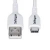 StarTech.com 2 m USB-A uz USB-C uzlādes kabelis, uzlāde un sinhronizācija, 3A, USB 2.0, TPE apvalks – balts USB uzlādes vads