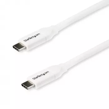 StarTech.com USB-C–USB-C kabelis ar 5 A PD – vīr./vīr. – balts – 2 m (6 pēdas) – USB 2.0 – USB-IF sertificēts