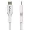 StarTech.com 1m (3,3 pēdas) balts USB-C uzlādes kabelis, USB C kabelis, USB 2.0 Type-C klēpjdatora lādētāja vads, 60W 3A Power Delivery, TPE apvalks, USB-C datu pārraides kabelis, M/M