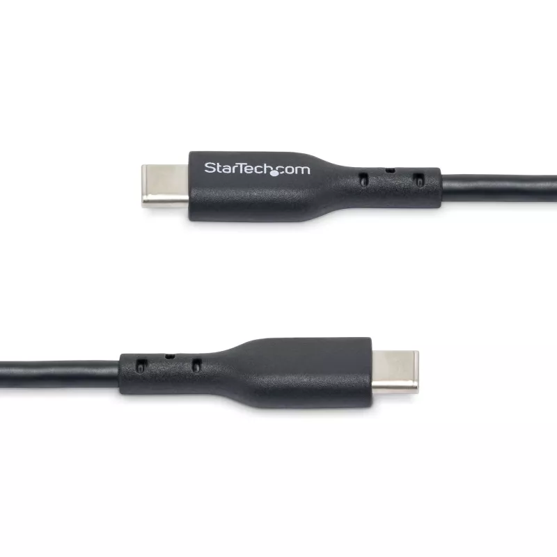 StarTech.com 2 m (6 pēdas) USB C uzlādes kabelis, USB-C kabelis, USB 2.0 Type-C klēpjdatoru lādētāja vads, 60 W 3A strāvas padeve, TPE apvalks, USB-C datu pārsūtīšanas kabelis, M/M
