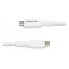 StarTech.com 2 m (6,6 pēdu) balts USB-C uzlādes kabelis, USB C kabelis, USB 2.0 Type-C klēpjdatora lādētāja vads, 60 W 3 A strāvas padeve, TPE apvalks, USB-C datu pārraides kabelis, vīr./vīr.