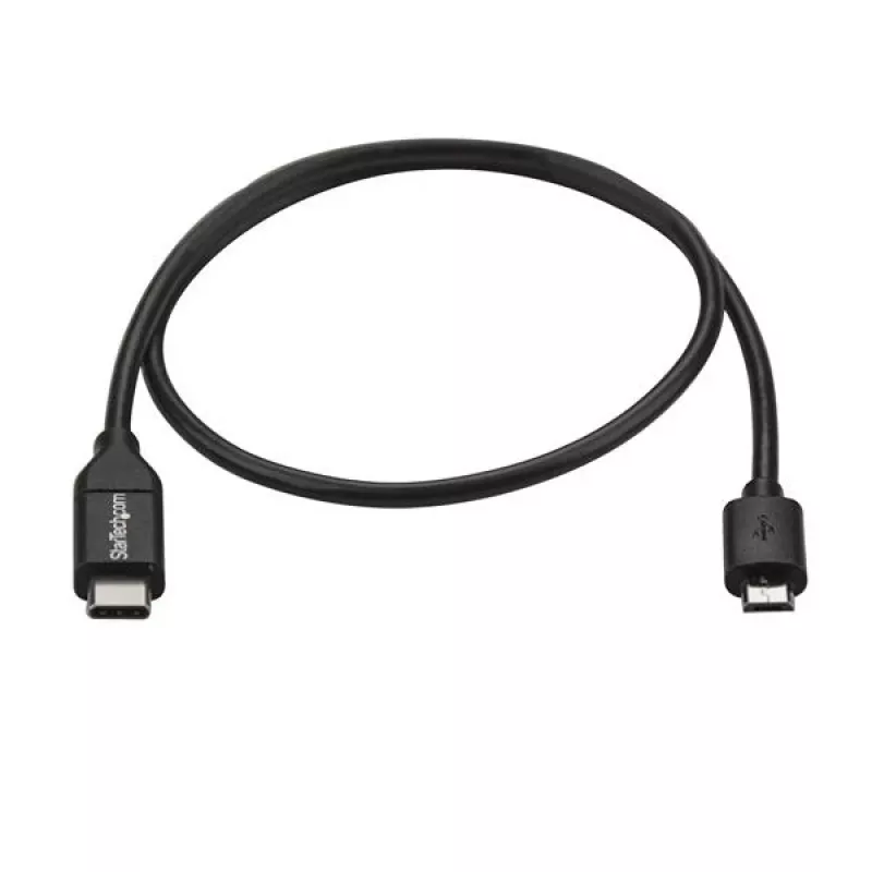 StarTech.com USB-C uz Micro-B kabelis - vīr./vīr. - 0,5 m - USB 2.0, 0,5 m, USB C, Micro-USB B, USB 2.0, 0,48 Gbit/s, melns