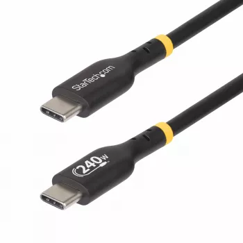 StarTech.com 1m USB-C uzlādes kabelis, USB-IF sertificēts USB C kabelis, 240W PD EPR, USB 2.0 Type-C klēpjdatora lādētāja vads, USB-C datu pārsūtīšanas kabelis, TPE apvalks, M/M
