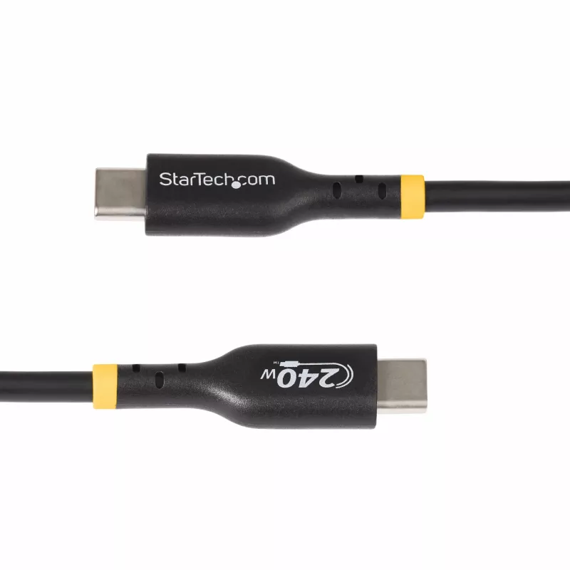 StarTech.com 1m USB-C uzlādes kabelis, USB-IF sertificēts USB C kabelis, 240W PD EPR, USB 2.0 Type-C klēpjdatora lādētāja vads, USB-C datu pārsūtīšanas kabelis, TPE apvalks, M/M