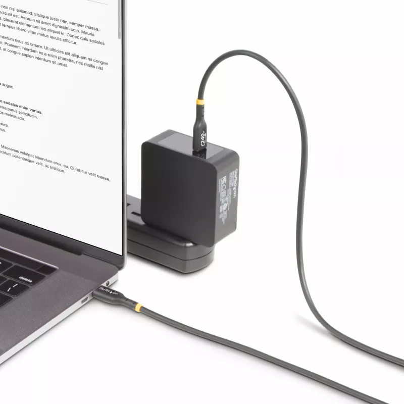 StarTech.com 1m USB-C uzlādes kabelis, USB-IF sertificēts USB C kabelis, 240W PD EPR, USB 2.0 Type-C klēpjdatora lādētāja vads, USB-C datu pārsūtīšanas kabelis, TPE apvalks, M/M
