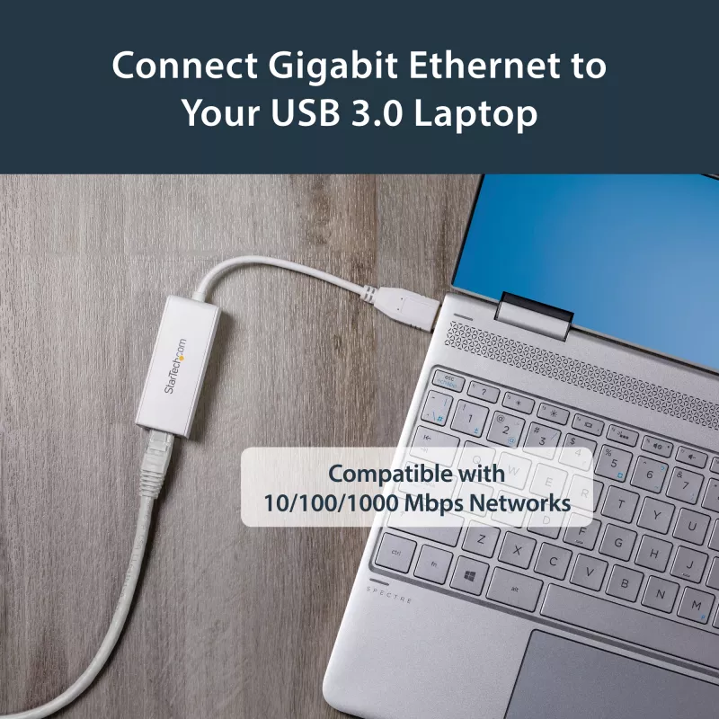 StarTech.com USB 3.0 uz Gigabit Ethernet tīkla adapteris, 10/100/1000 Mbps, USB uz RJ45, USB 3.0 uz LAN adapteris, USB 3.0 Ethernet adapteris (GbE), TAA atbilstīgs
