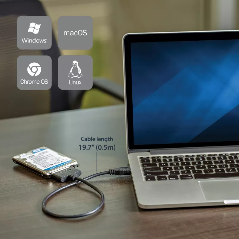 StarTech.com USB 3.1 uz 2,5 collu SATA cietā diska adapteris - USB 3.1 Gen 2 10 Gbps ar UASP ārējais HDD/SSD diska pārveidotājs