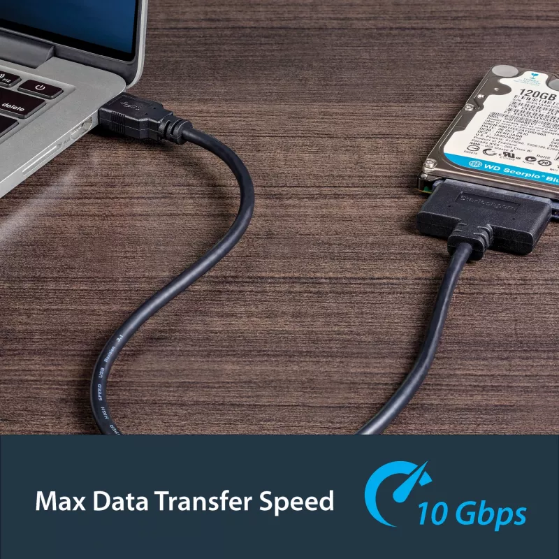 StarTech.com USB 3.1 uz 2,5 collu SATA cietā diska adapteris - USB 3.1 Gen 2 10 Gbps ar UASP ārējais HDD/SSD diska pārveidotājs