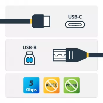 StarTech.com USB-C–USB-B kabelis — vīr./vīr. — 2 m — USB 3.0