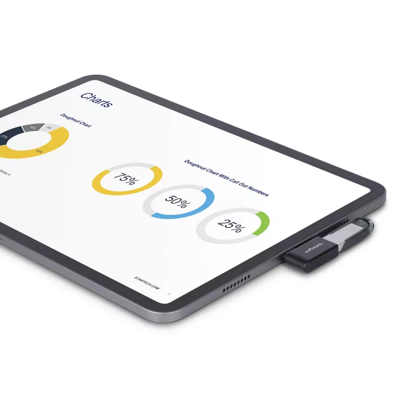 StarTech.com USB-C uz USB-A adapteris ar leņķi, USB 5 Gbps, kompakts USB-C vīr. uz USB-A siev. adapteris, metāla korpuss, V/S