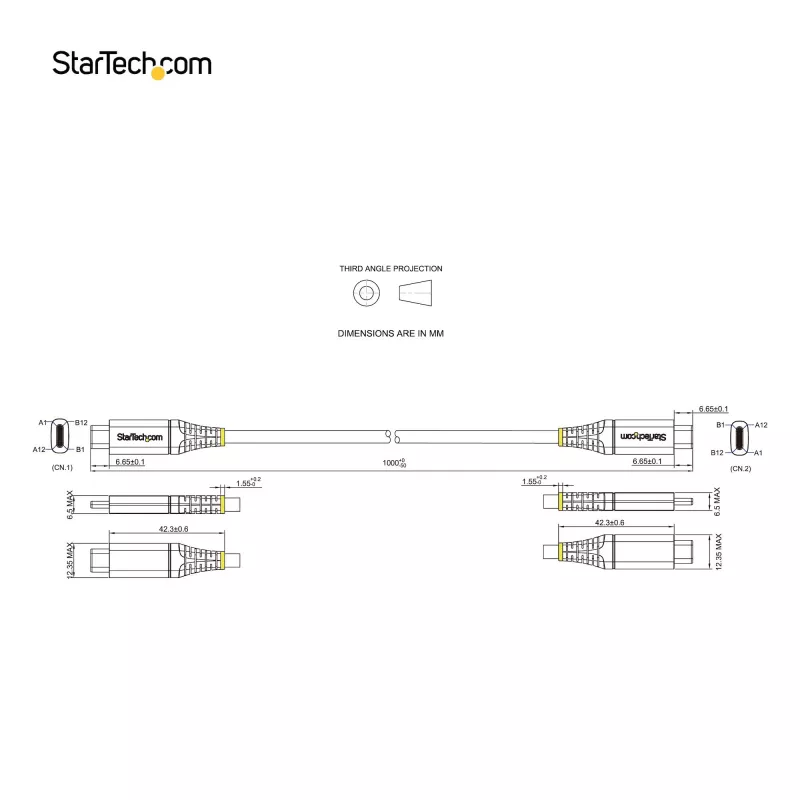 StarTech.com 3 pēdas (1 m) USB C kabelis 10 Gbps — USB-IF sertificēts USB-C kabelis — USB 3.1 Type-C kabelis — 100 W (5 A) Power Delivery uzlāde, DP Alt Mode — USB C uz C vads — uzlāde un sinhronizācija