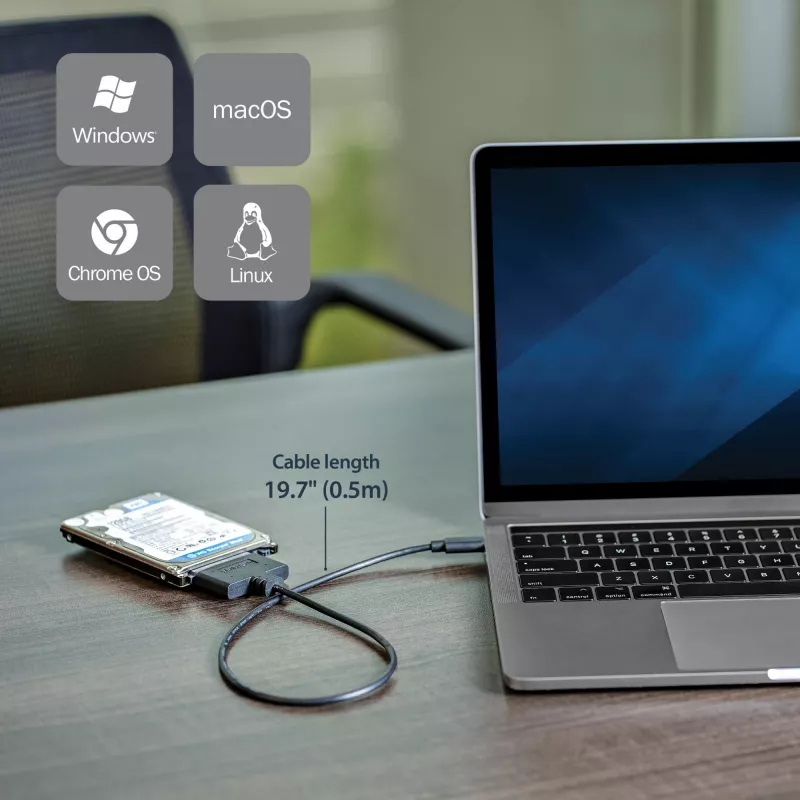 StarTech.com USB 3.1 (10 Gbps) adaptera kabelis 2,5 collu SATA diskiem — USB-C