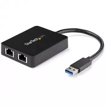 StarTech.com USB 3.0 uz divu portu Gigabit Ethernet adapteris NIC ar USB portu