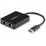 StarTech.com USB 3.0 uz divu portu Gigabit Ethernet adapteris NIC ar USB portu