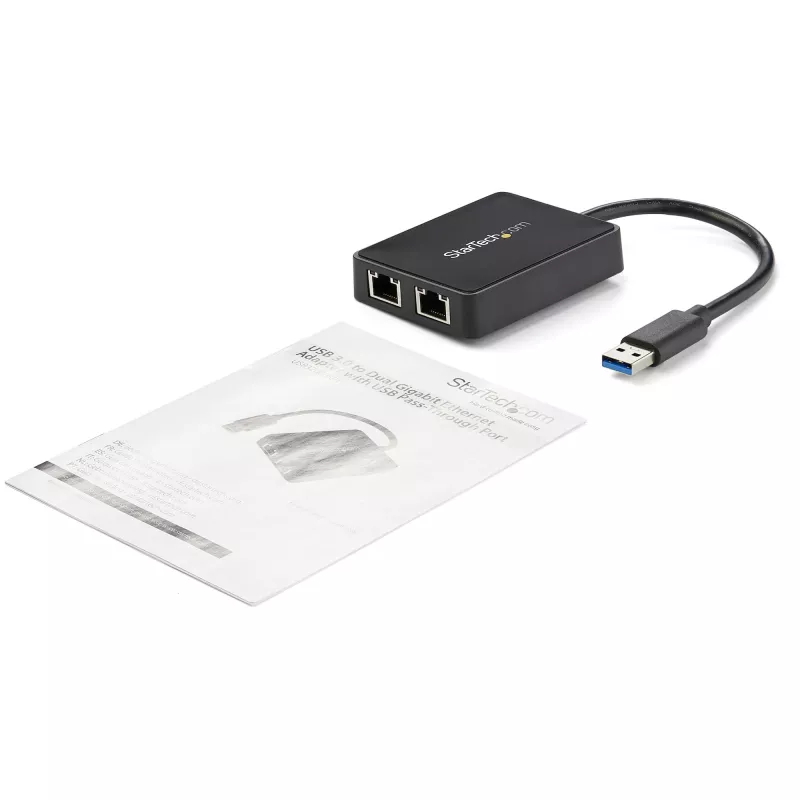 StarTech.com USB 3.0 uz divu portu Gigabit Ethernet adapteris NIC ar USB portu