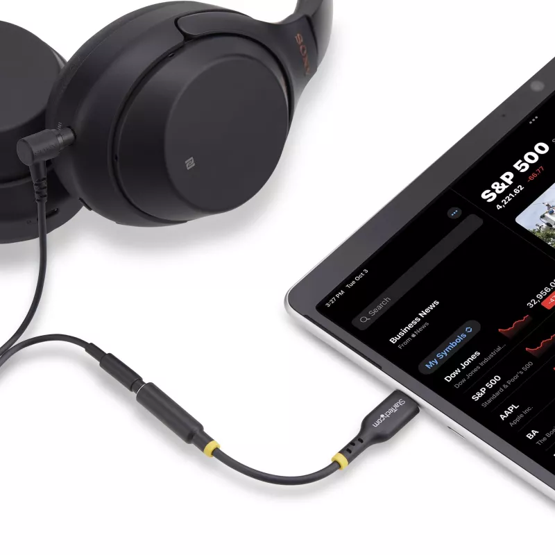 StarTech.com 5in (12.7cm) USB-C uz 3.5 mm TRRS austiņu/headset ligzdas audio adapteris, USB Type-C palīgierīce, 32 bitu DAC, atbalsta USB-C/Thunderbolt, klēpjdatoriem/tālruņiem/planšetdatoriem