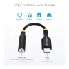 StarTech.com 5in (12.7cm) USB-C uz 3.5 mm TRRS austiņu/headset ligzdas audio adapteris, USB Type-C palīgierīce, 32 bitu DAC, atbalsta USB-C/Thunderbolt, klēpjdatoriem/tālruņiem/planšetdatoriem