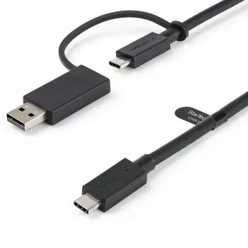 StarTech.com 0,91 m USB-C kabelis ar USB-A adaptera sargspraudni - hibrīda 2-in-1 USB-C kabelis ar USB-A - USB-C uz USB-C (10 Gbps/100 W PD), USB-A uz USB-C (5 Gbps) - ideāli piemērots hibrīdai dokstacijai