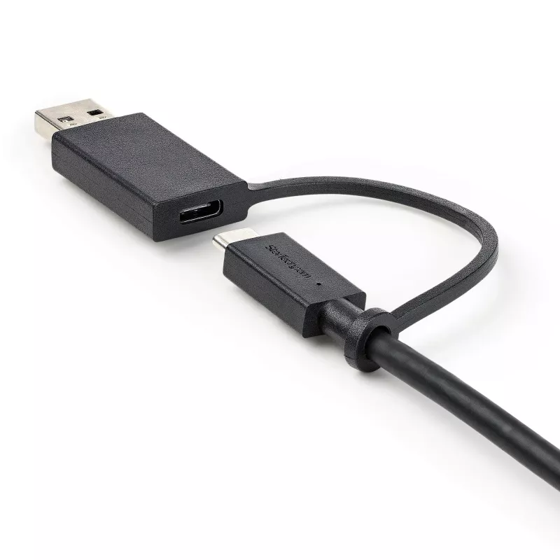 StarTech.com 0,91 m USB-C kabelis ar USB-A adaptera sargspraudni - hibrīda 2-in-1 USB-C kabelis ar USB-A - USB-C uz USB-C (10 Gbps/100 W PD), USB-A uz USB-C (5 Gbps) - ideāli piemērots hibrīdai dokstacijai