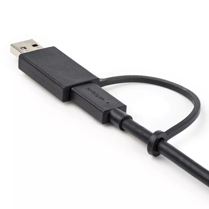 StarTech.com 0,91 m USB-C kabelis ar USB-A adaptera sargspraudni - hibrīda 2-in-1 USB-C kabelis ar USB-A - USB-C uz USB-C (10 Gbps/100 W PD), USB-A uz USB-C (5 Gbps) - ideāli piemērots hibrīdai dokstacijai