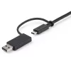 StarTech.com 0,91 m USB-C kabelis ar USB-A adaptera sargspraudni - hibrīda 2-in-1 USB-C kabelis ar USB-A - USB-C uz USB-C (10 Gbps/100 W PD), USB-A uz USB-C (5 Gbps) - ideāli piemērots hibrīdai dokstacijai