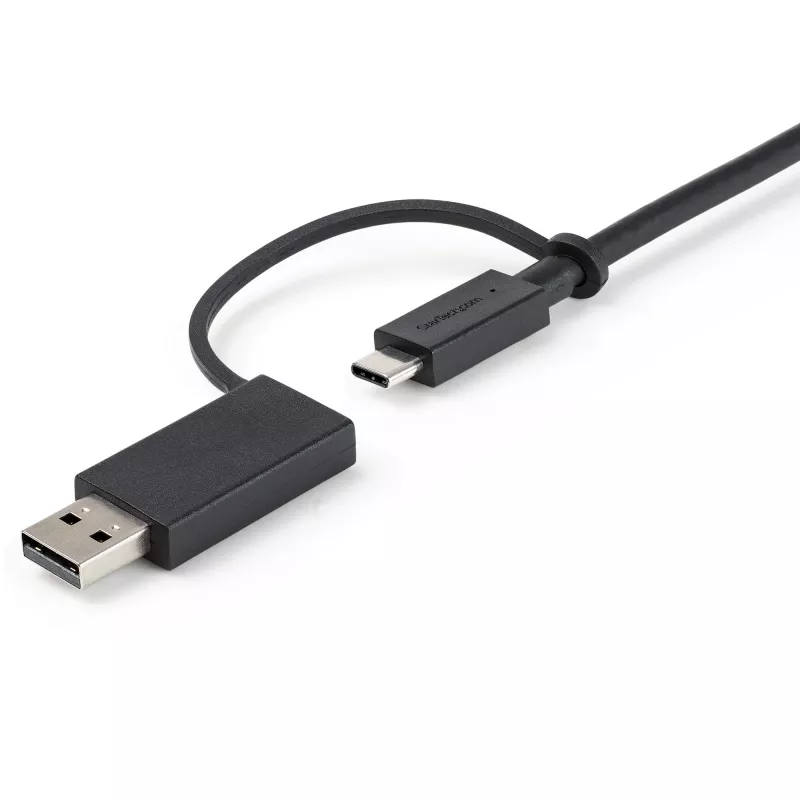 StarTech.com 0,91 m USB-C kabelis ar USB-A adaptera sargspraudni - hibrīda 2-in-1 USB-C kabelis ar USB-A - USB-C uz USB-C (10 Gbps/100 W PD), USB-A uz USB-C (5 Gbps) - ideāli piemērots hibrīdai dokstacijai