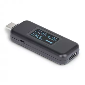 StarTech.com USB-C Strāvas Testeris, Digitālais Multimetrs, Divvirzienu Sprieguma un Strāvas Mērītājs, līdz 240 W PD EPR, Pārnēsājams USB-C Kabeļa un Pieslēgvietas Strāvas Mērītāja Testeris