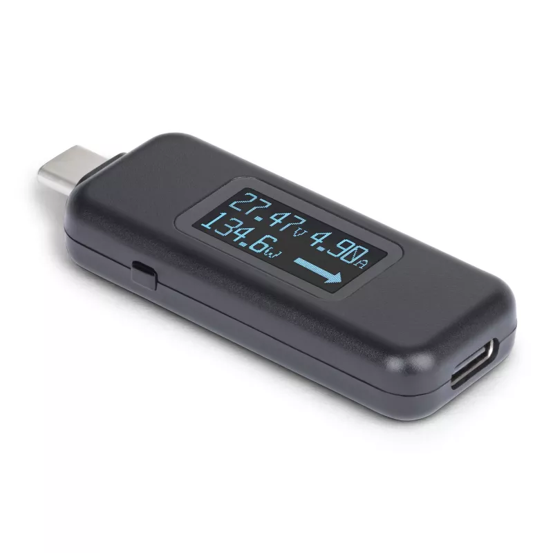 StarTech.com USB-C Strāvas Testeris, Digitālais Multimetrs, Divvirzienu Sprieguma un Strāvas Mērītājs, līdz 240 W PD EPR, Pārnēsājams USB-C Kabeļa un Pieslēgvietas Strāvas Mērītāja Testeris