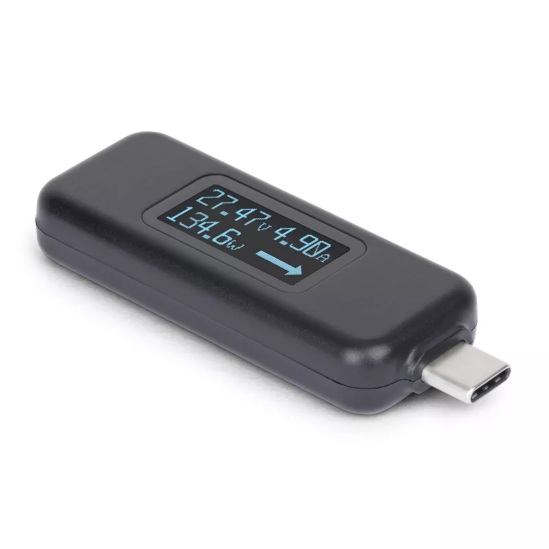 StarTech.com USB-C Strāvas Testeris, Digitālais Multimetrs, Divvirzienu Sprieguma un Strāvas Mērītājs, līdz 240 W PD EPR, Pārnēsājams USB-C Kabeļa un Pieslēgvietas Strāvas Mērītāja Testeris