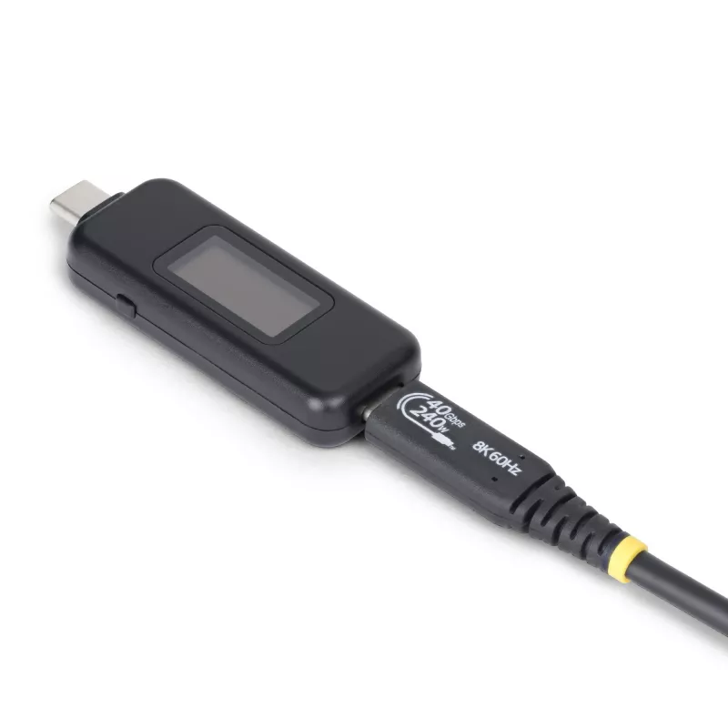 StarTech.com USB-C Strāvas Testeris, Digitālais Multimetrs, Divvirzienu Sprieguma un Strāvas Mērītājs, līdz 240 W PD EPR, Pārnēsājams USB-C Kabeļa un Pieslēgvietas Strāvas Mērītāja Testeris