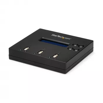 StarTech.com atsevišķs 1 uz 2 USB zibatmiņu dublikators un dzēsējs, vairāku USB zibatmiņu kopētājs, sistēmas un failu un visa diska kopēšana ar ātrumu 1,5 GB/min, vienreizēja un trīskārša dzēšana, LCD displejs - TAA