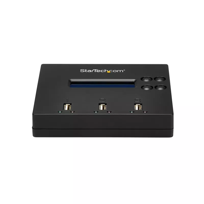StarTech.com atsevišķs 1 uz 2 USB zibatmiņu dublikators un dzēsējs, vairāku USB zibatmiņu kopētājs, sistēmas un failu un visa diska kopēšana ar ātrumu 1,5 GB/min, vienreizēja un trīskārša dzēšana, LCD displejs - TAA