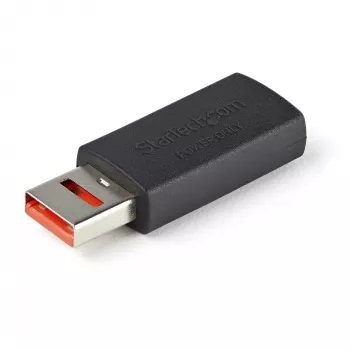 StarTech.com drošs USB datu bloķētāja adapteris uzlādei – USB-A vīrišķais uz sievišķo tikai uzlādes adapteris – bezdatu uzlādes/barošanas adapteris tālruņiem/planšetdatoriem – datu bloķējošs USB aizsargadapteris
