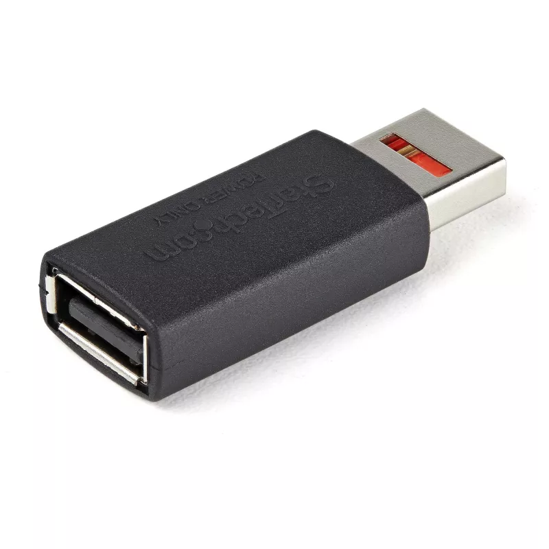 StarTech.com drošs USB datu bloķētāja adapteris uzlādei – USB-A vīrišķais uz sievišķo tikai uzlādes adapteris – bezdatu uzlādes/barošanas adapteris tālruņiem/planšetdatoriem – datu bloķējošs USB aizsargadapteris