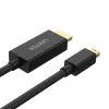 Video kabeļa adapteris Unitek Mini DisplayPort uz HDMI 2 m, HDMI 1.4, 4K@30Hz, HDCP 2.0, zeltīti kontakti, melns