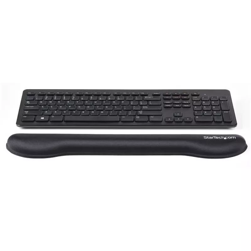 StarTech.com Putuplasta tastatūras plaukstas balsts ergonomiskam rakstīšanas atbalstam - polsterēts, neslīdošs tastatūras spilventiņš - klēpjdatora vai galddatora tastatūras plaukstas, rokas un apakšdelma balsts - mīksts melns neilona balsta paliktnis
