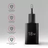 Axagon ACU-QC18 QC 3.0 1× OUTPUT sienas lādētājs 18W, iekštelpām, maiņstrāva, melns