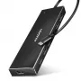 Axagon HUE-F7C 7x USB 3.2 Gen 1 ALU plakans centrmezgls micro strāvas IN 30cm USB-C USB 3.2 Gen 1 (3.1 Gen 1) Type-A 5000 Mbit/s Melns