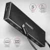Axagon HUE-F7C 7x USB 3.2 Gen 1 ALU plakans centrmezgls micro strāvas IN 30cm USB-C USB 3.2 Gen 1 (3.1 Gen 1) Type-A 5000 Mbit/s Melns