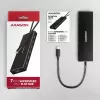 Axagon HUE-F7C 7x USB 3.2 Gen 1 ALU plakans centrmezgls micro strāvas IN 30cm USB-C USB 3.2 Gen 1 (3.1 Gen 1) Type-A 5000 Mbit/s Melns