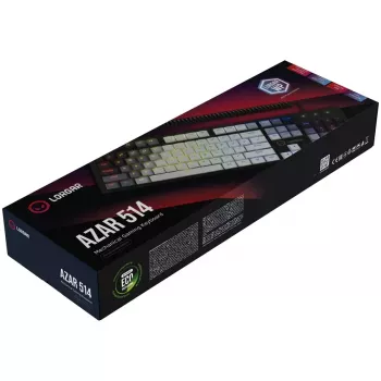 Mehāniskā klaviatūra LORGAR Azar 514 balta ar RGB apgaismojumu, ENG izkārtojums