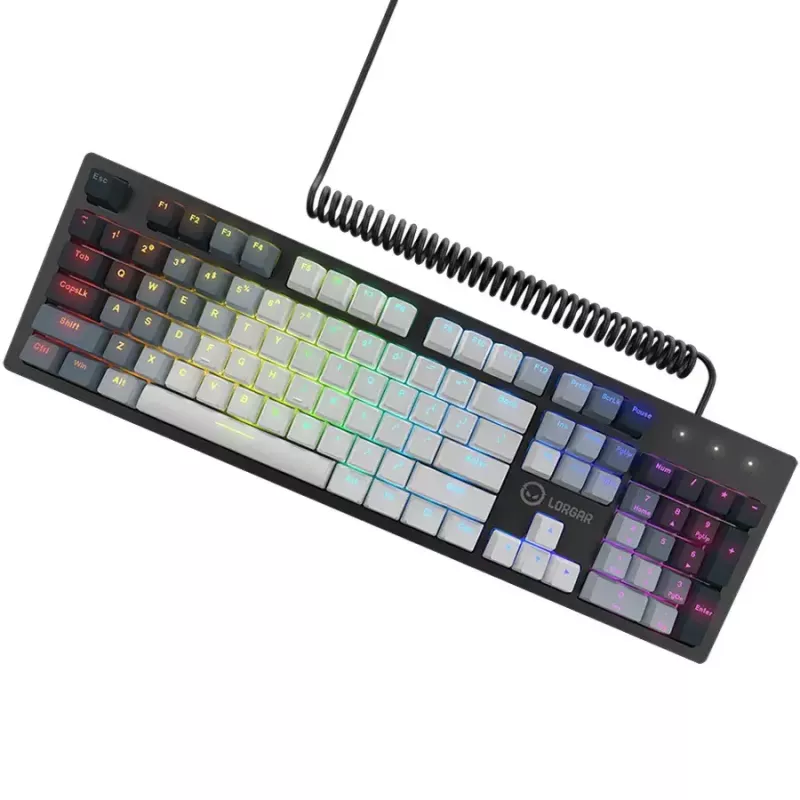 Mehāniskā klaviatūra LORGAR Azar 514 balta ar RGB apgaismojumu, ENG izkārtojums