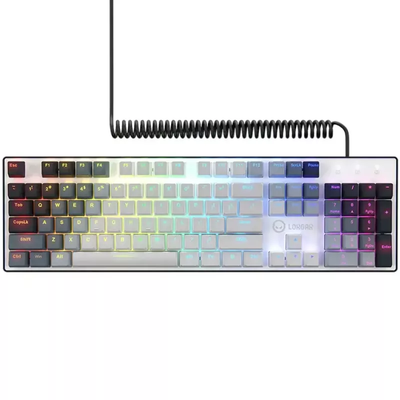 Mehāniskā klaviatūra LORGAR Azar 514 balta ar RGB apgaismojumu, ENG izkārtojums