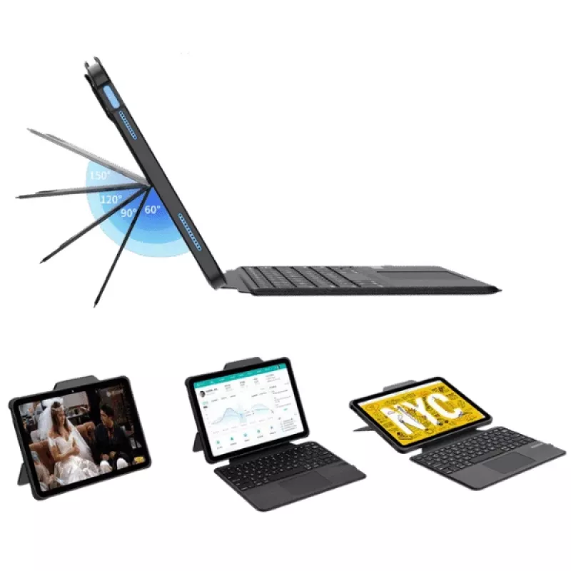 DEQSTER Rugged Touch tastatūra 10.9″, QWERTZ, vācu, skārienpaliktnis, Apple, Apple iPad 10, 9 collas (10. paaudze), 27.7 cm (10.9 collas)