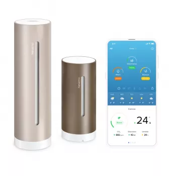 Netatmo NWS-S-EC digitālā laika stacija brūnā krāsā ar Wi-Fi