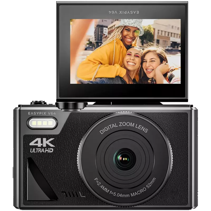 Kompakta digitālā kamera EASYPIX V64 Flip 20203 — 16 MP, 1080p video