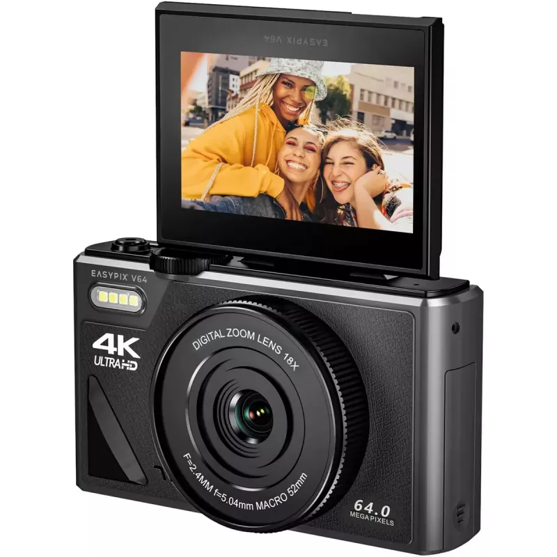 Kompakta digitālā kamera EASYPIX V64 Flip 20203 — 16 MP, 1080p video