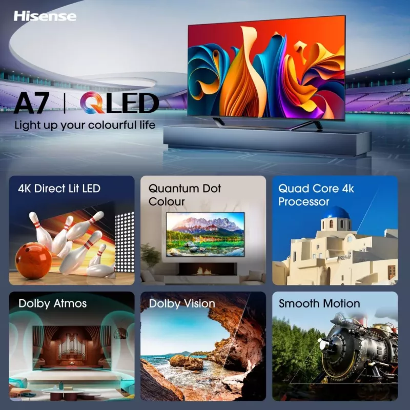 TV Hisense 55A7NQ 55 collas 4K Ultra HD QLED 3840 x 2160