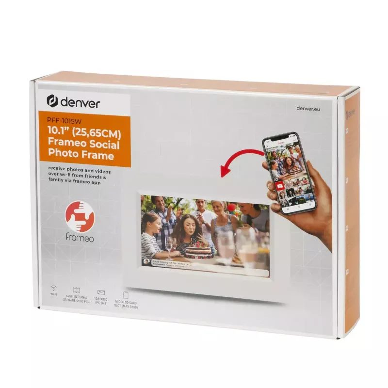 Digitālais foto rāmis Denver PFF-1015W 10.1 collu skārienekrāns Wi-Fi 1280x800