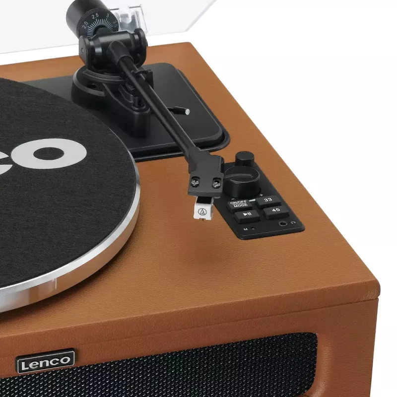 Siksnas piedziņas audio atskaņotājs Lenco LS-430BN Brūns Manuāls 3–4 g sliežu spiediens
